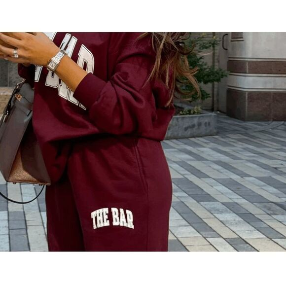 The Bar Maroon Varsity Sweatpants - Picture 2 of 3